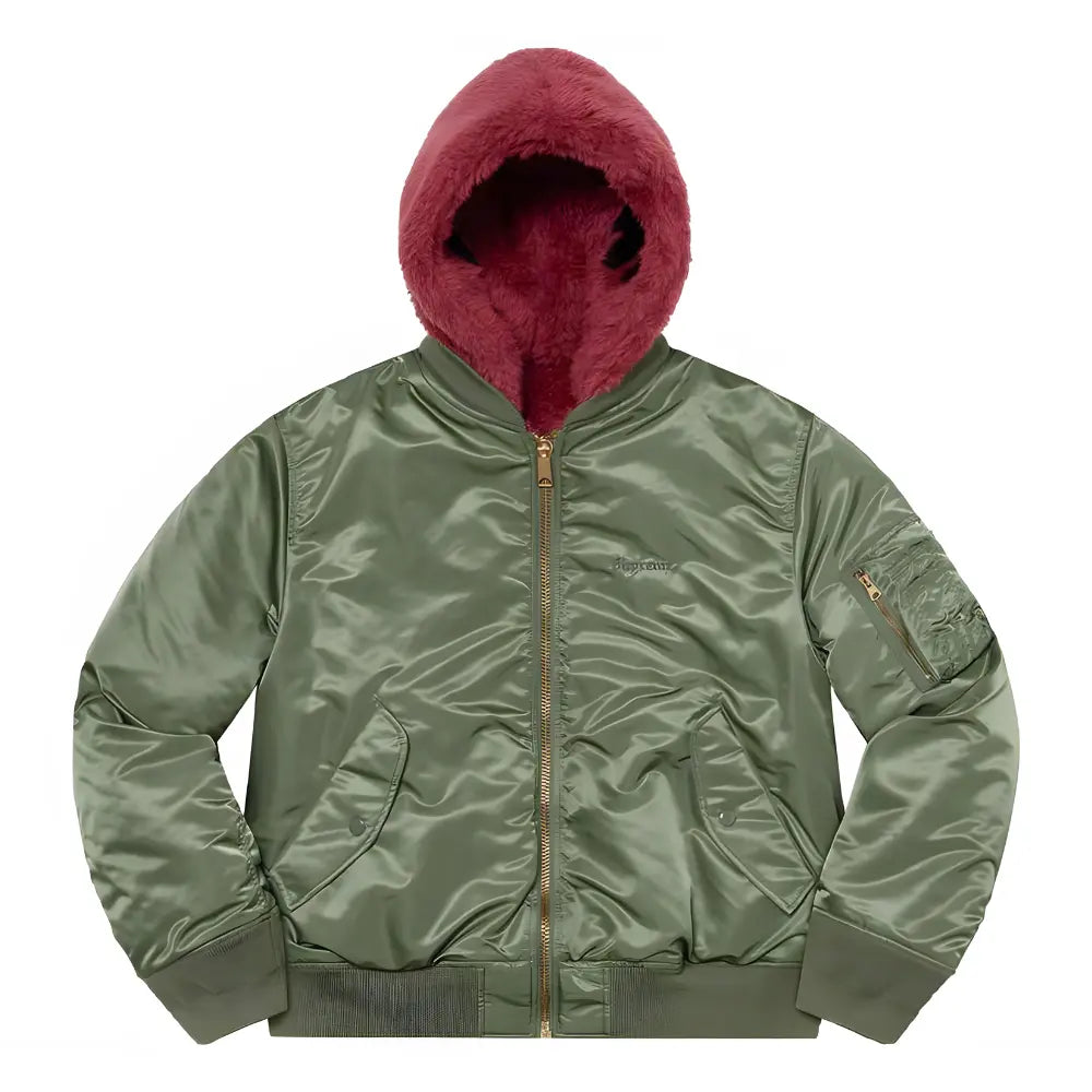 Supreme Faux Fur Reversible MA-1 OLIVE Sole Full Of Soul