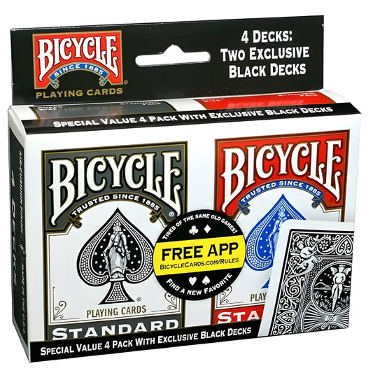 Bicycle Special Value 4 Pack Black And Red Sole Full Of Soul