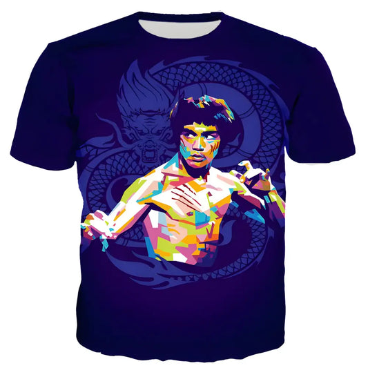 Bruce Lee T-Shirt Vintage Blue