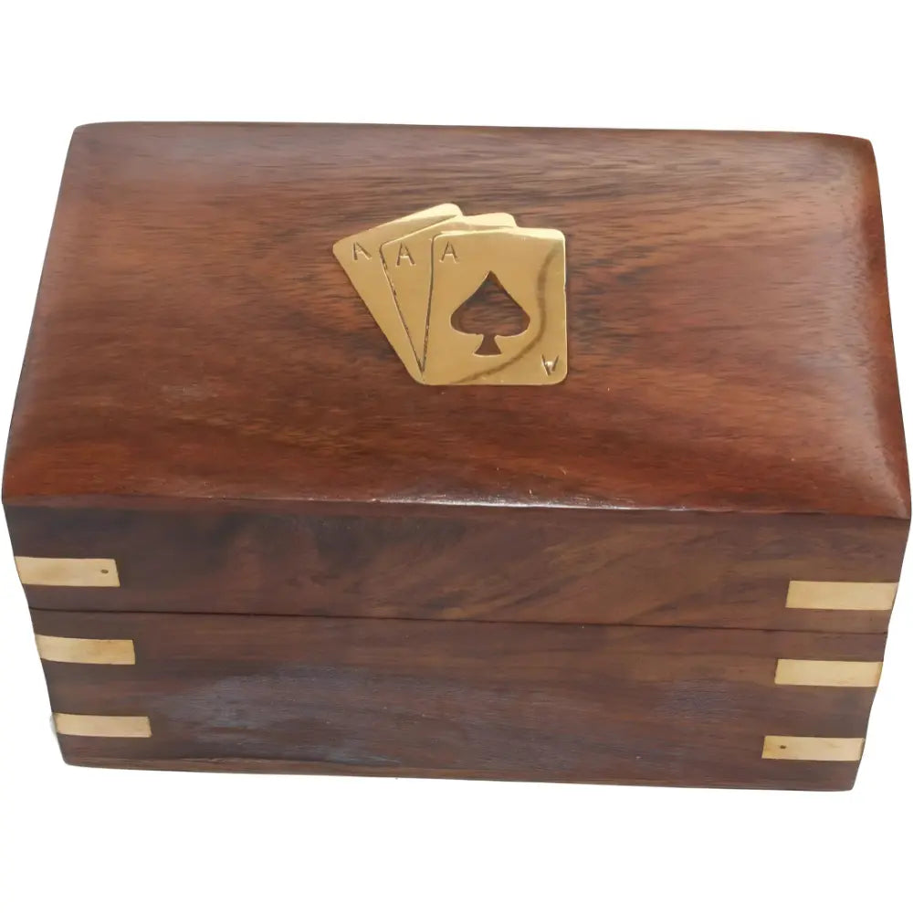 Handmade Wooden Card Box 2 Decks 