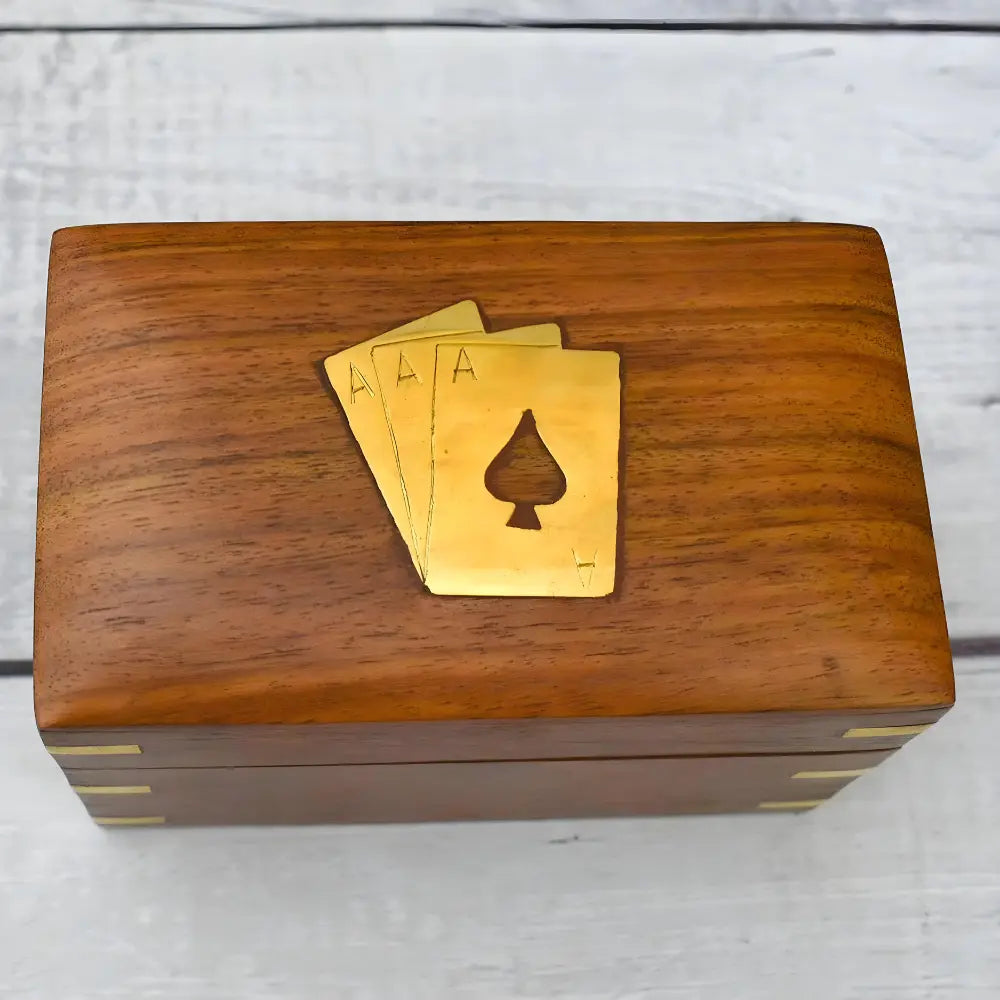 Handmade Wooden Card Box 2 Decks 1