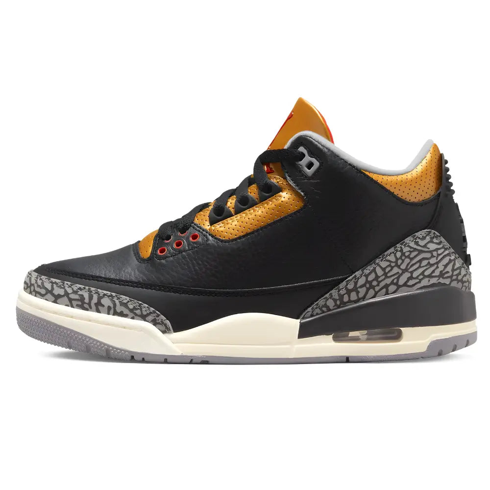 Jordan 3 Retro Black Cement Gold 1