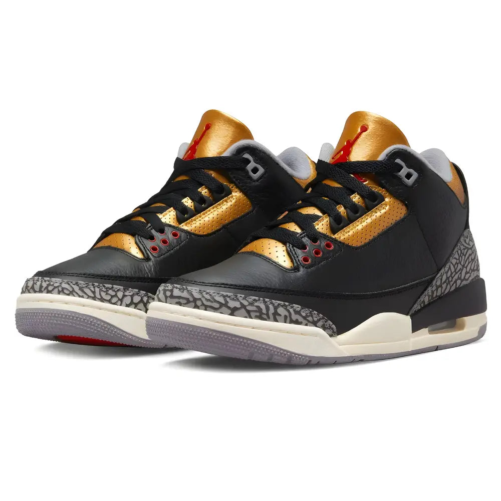 Jordan 3 Retro Black Cement Gold JORDAN