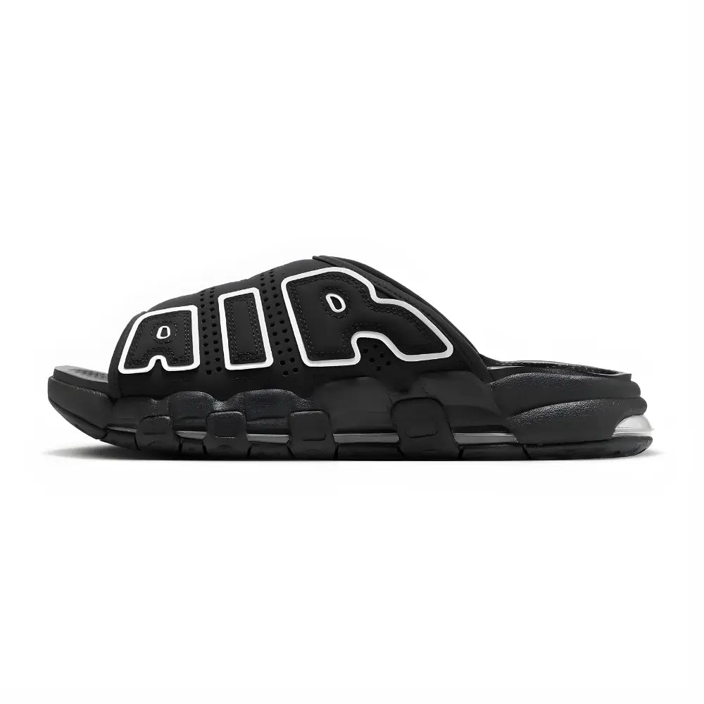 Nike Air More Uptempo Black White Sliders NIKE