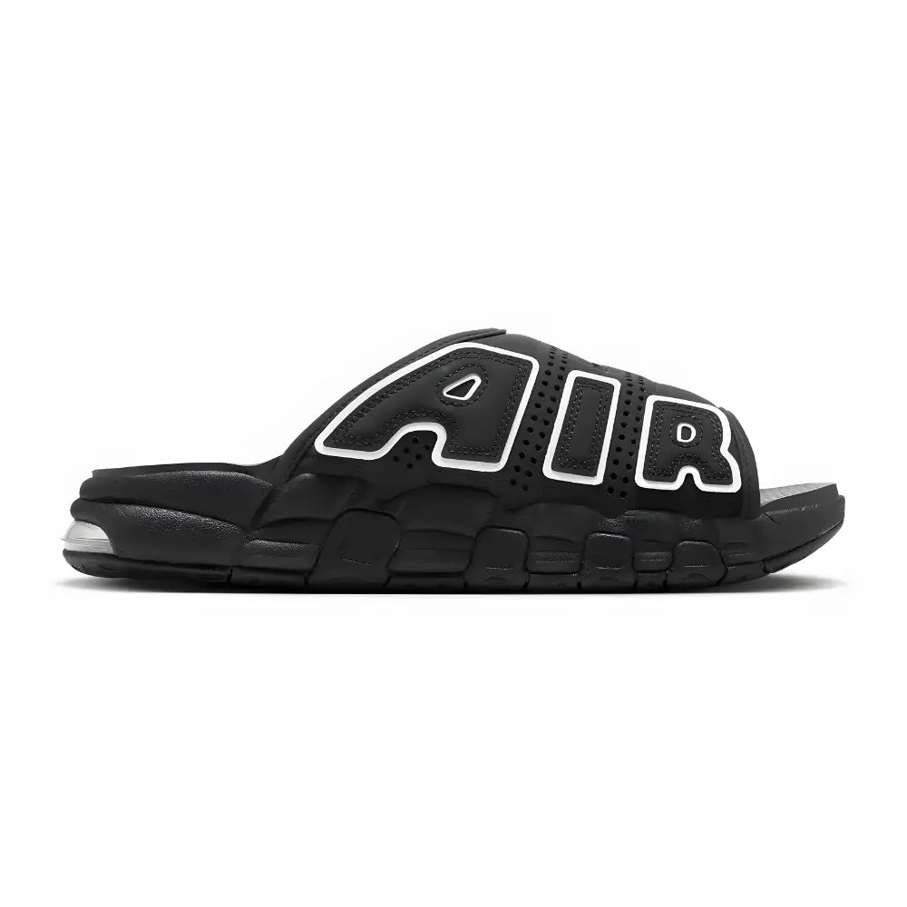 Nike Air More Uptempo Black White Sliders 2