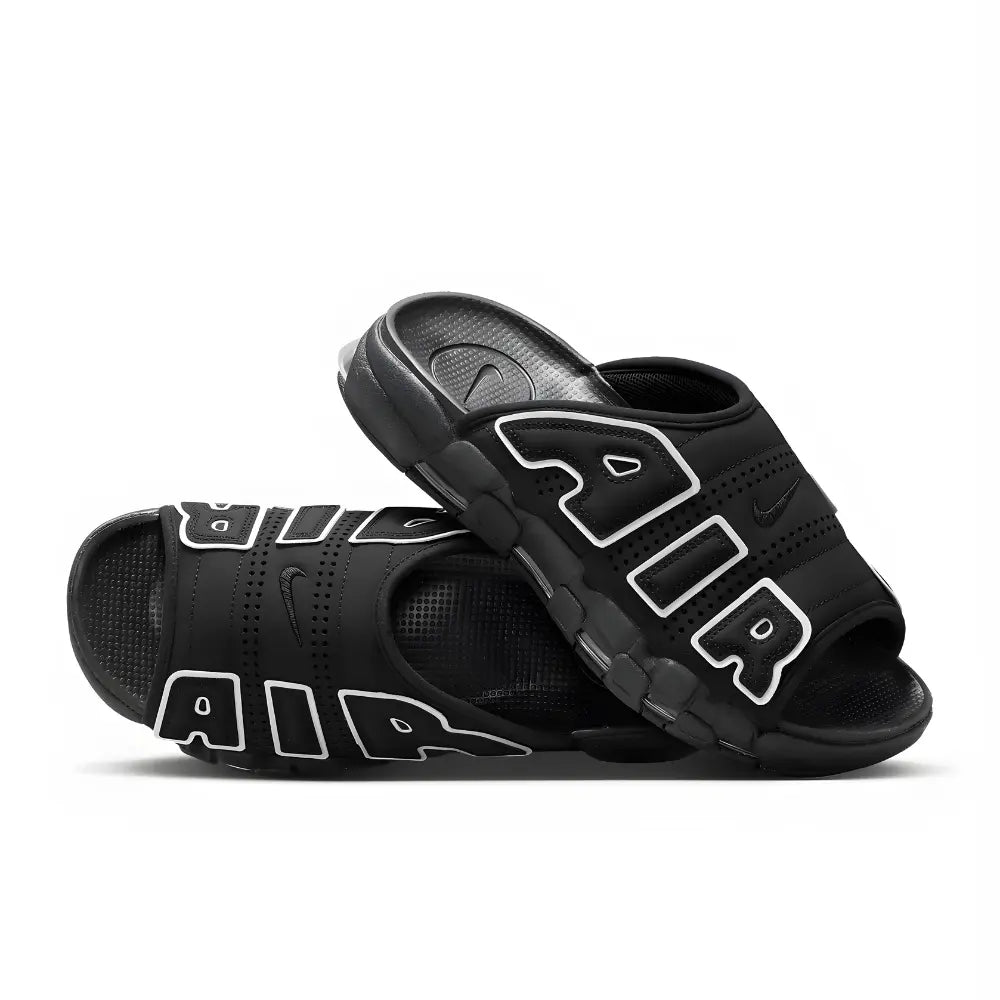 Nike Air More Uptempo Black White Sliders 3