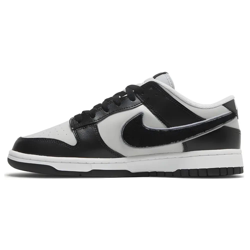 Nike Dunk Low Chenille Swoosh Black Grey 2