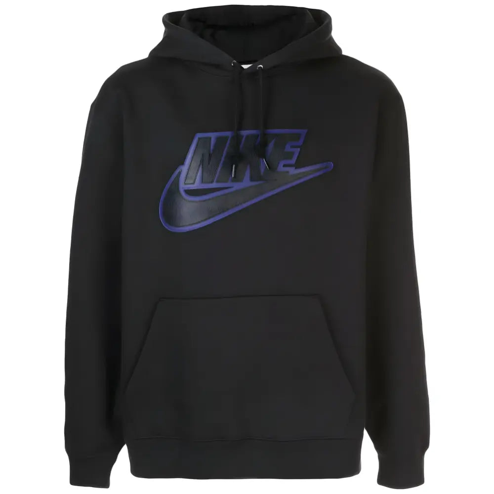 Nike X Supreme Leather Applique Hoodie Sweatshirt Black NIKE X SUPREME