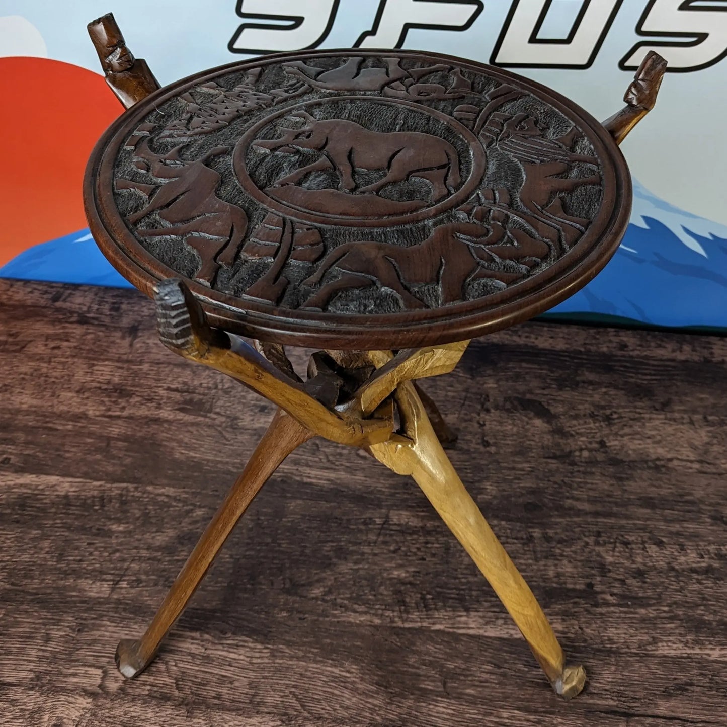 African Wooden Tripod Side Table Sole Full Of Soul