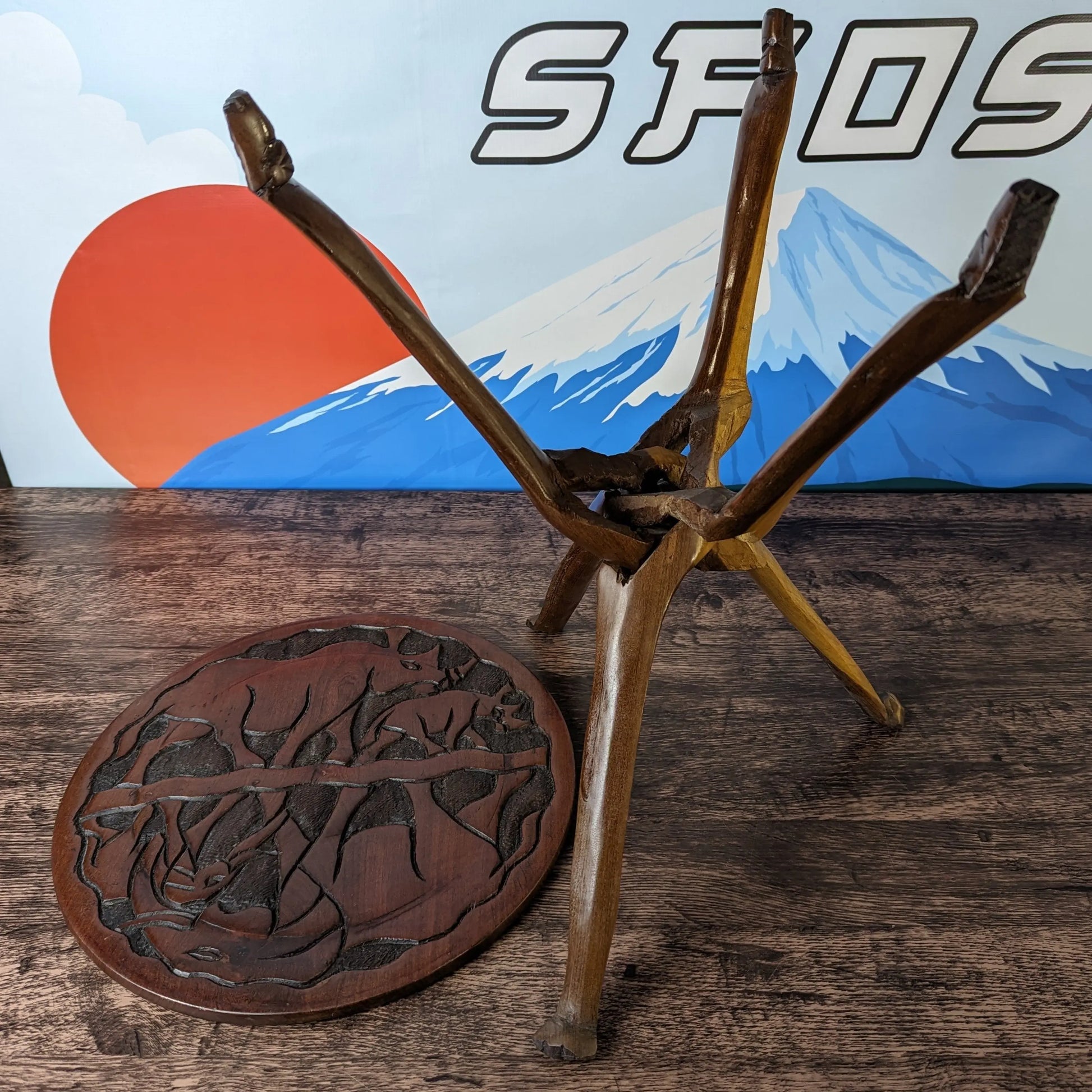 African Wooden Tripod Side Table Sole Full Of Soul