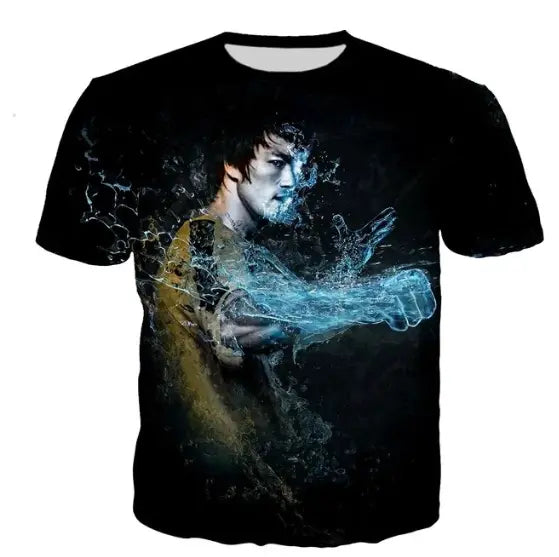 Bruce Lee T-Shirt Vintage Black And Blue