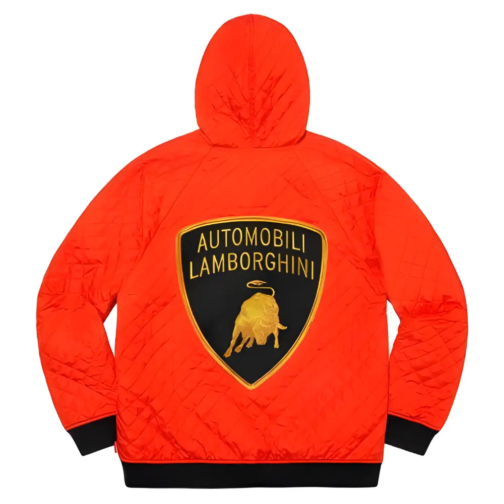 Supreme Automobili Lamborghini Hooded Work Jacket Orange 3