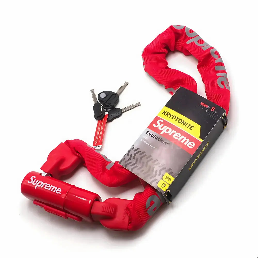 Kryptonite Supreme Lock Integrated Chain Red For Urban Cyclists – Sole Full  Of Soul
