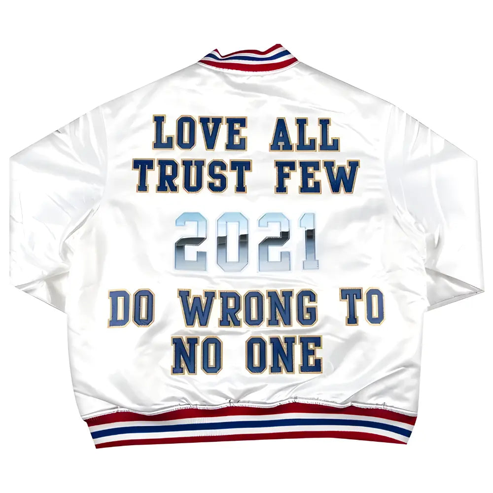 Supreme Mitchell & Ness Satin Varsity Jacket White 2