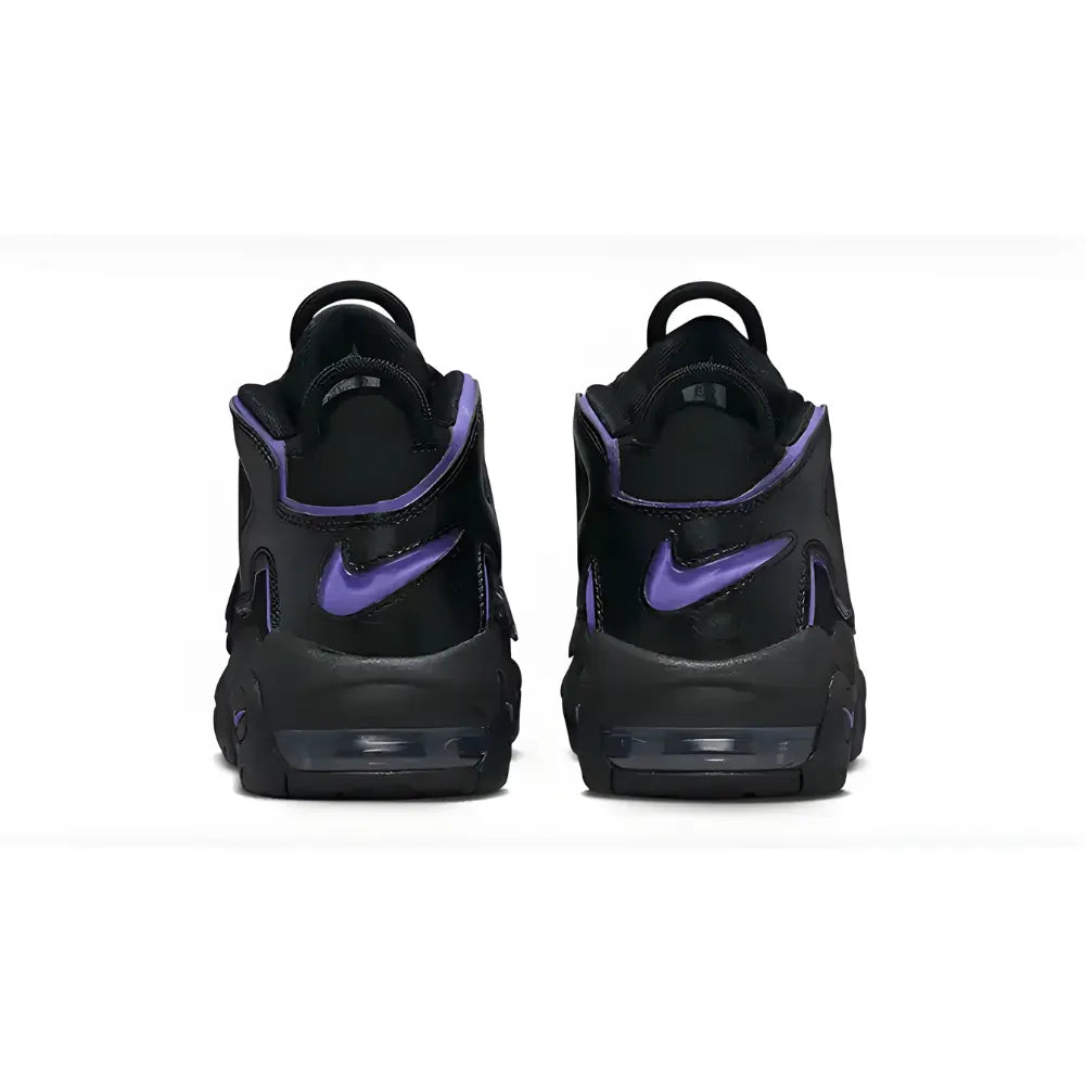 Nike Air More Uptempo Black Purple Action Grape - Rear of Sneakers