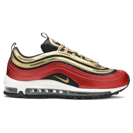 Nike Air Max 97 Red Gold Sequin Sneakers - Main Image