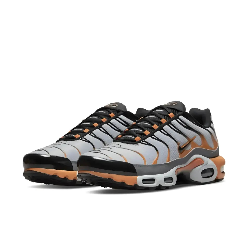 Nike Air Max Plus Grey Orange - Angled Side Image