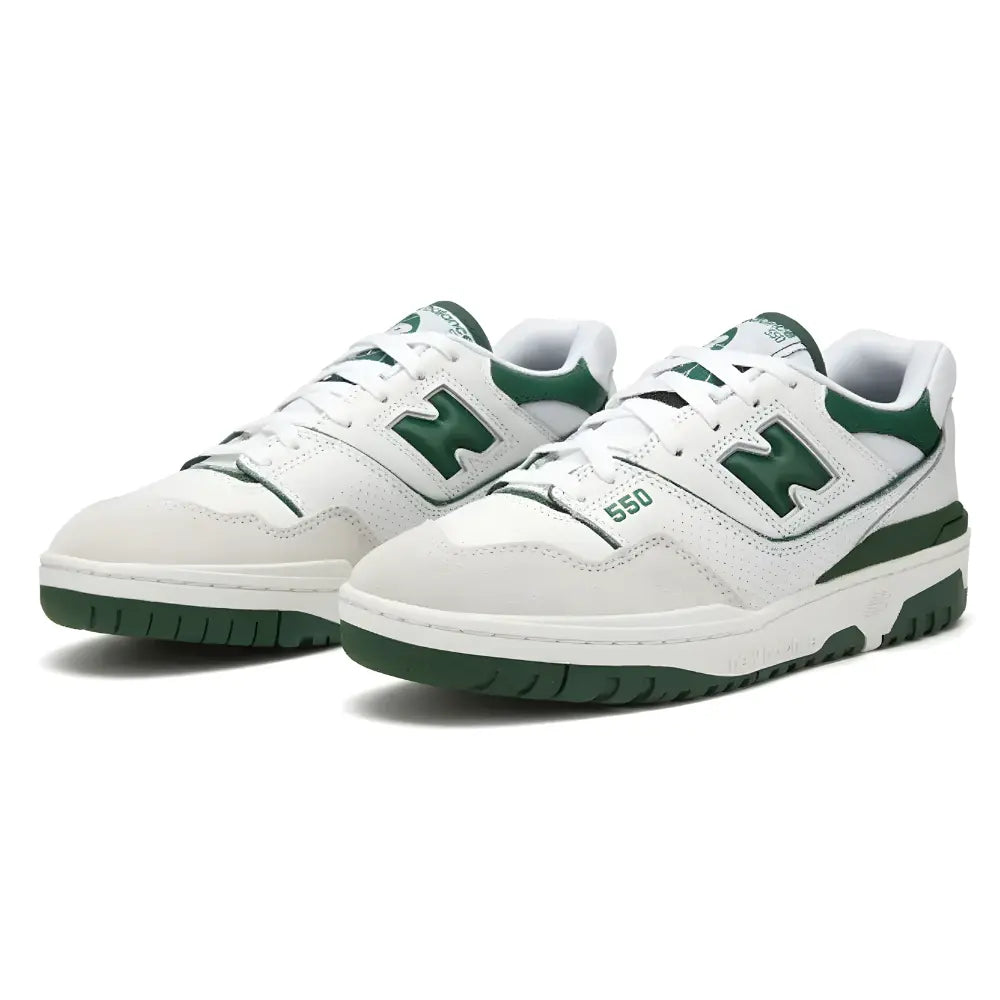 New Balance 550 White Green - Front Angled View