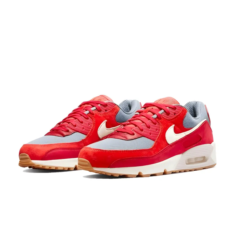 Nike Air Max 90 Premium Gym Red - Angled Font View