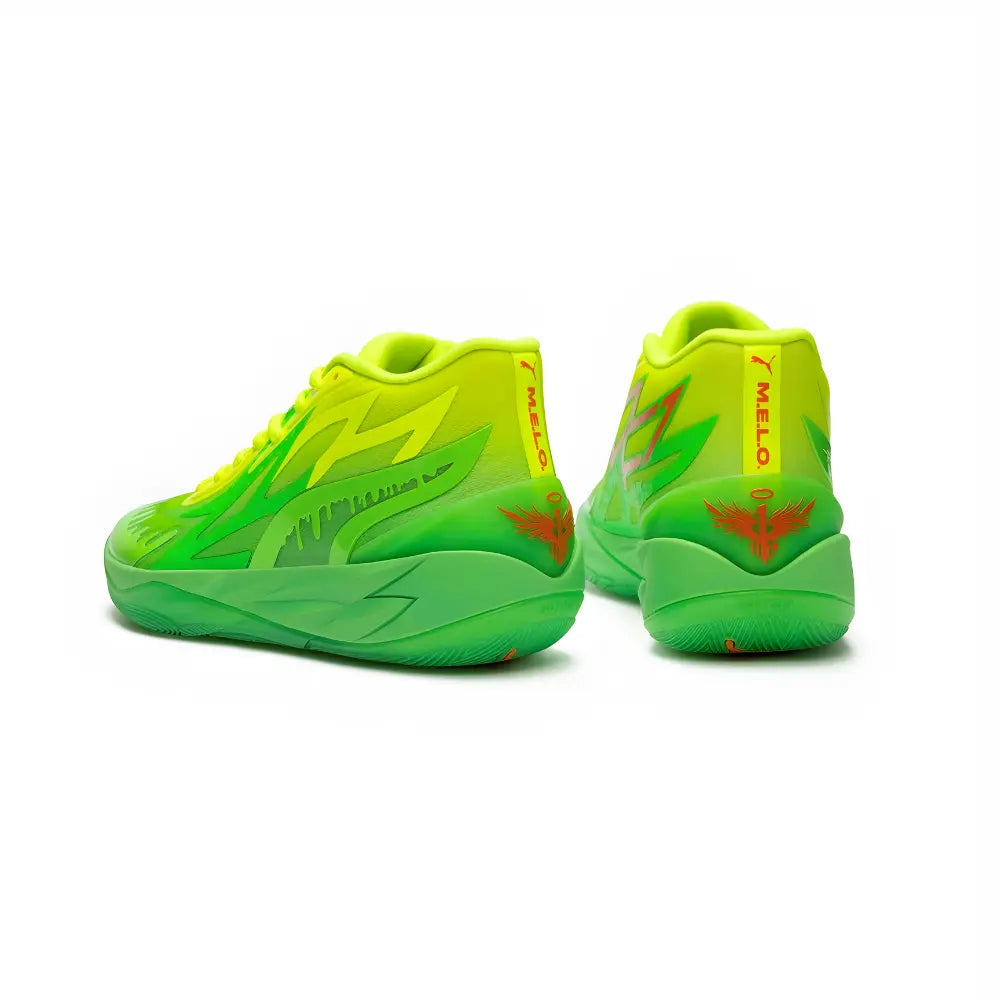 Puma Lamelo Ball Mb.02 Nickelodeon Slime in Fluro Green - Rear Image