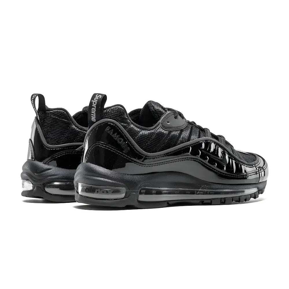 Nike X Supreme Air Max 98 Black Supreme sneakers - Side Angled Image