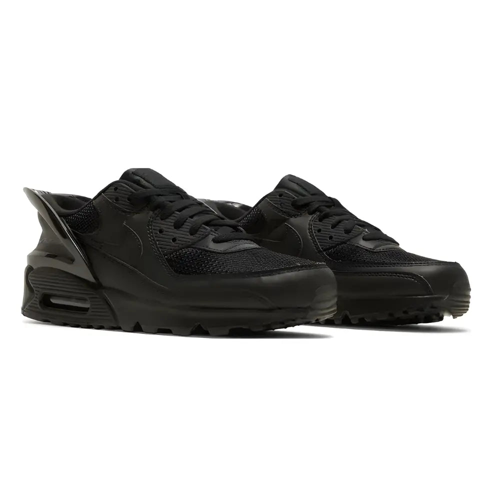 Nike Air Max 90 Flyease Black Triple - Angled Side View