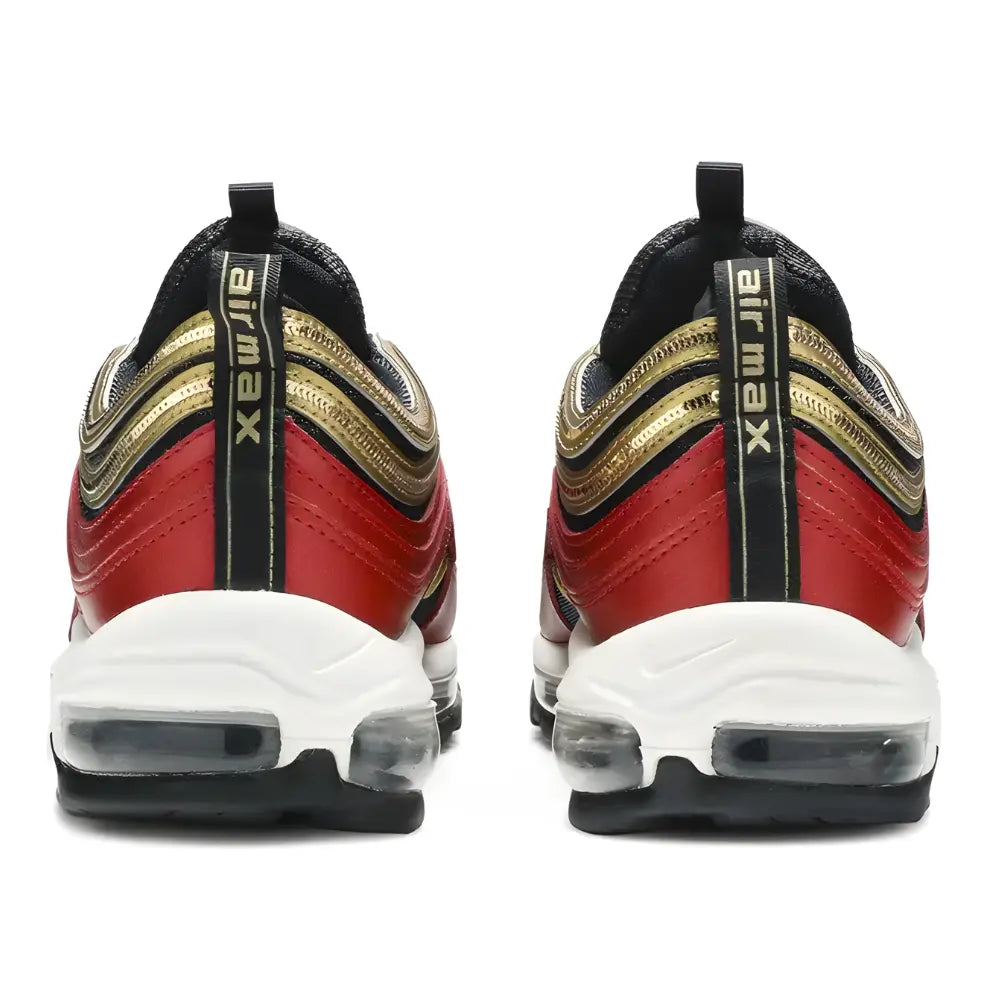 Nike Air Max 97 Red Gold Sequin Sneakers - Rear Image