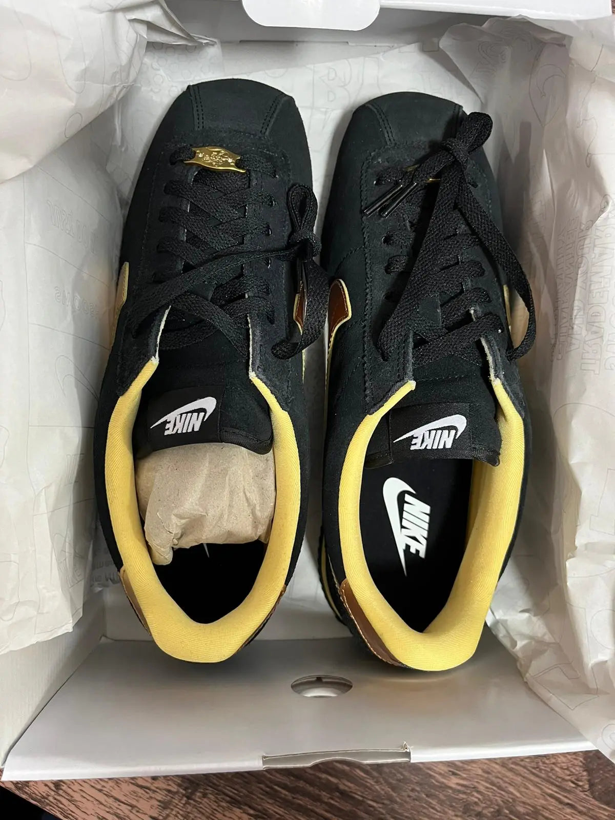 Nike Cortez By You Black And Gold NIKE