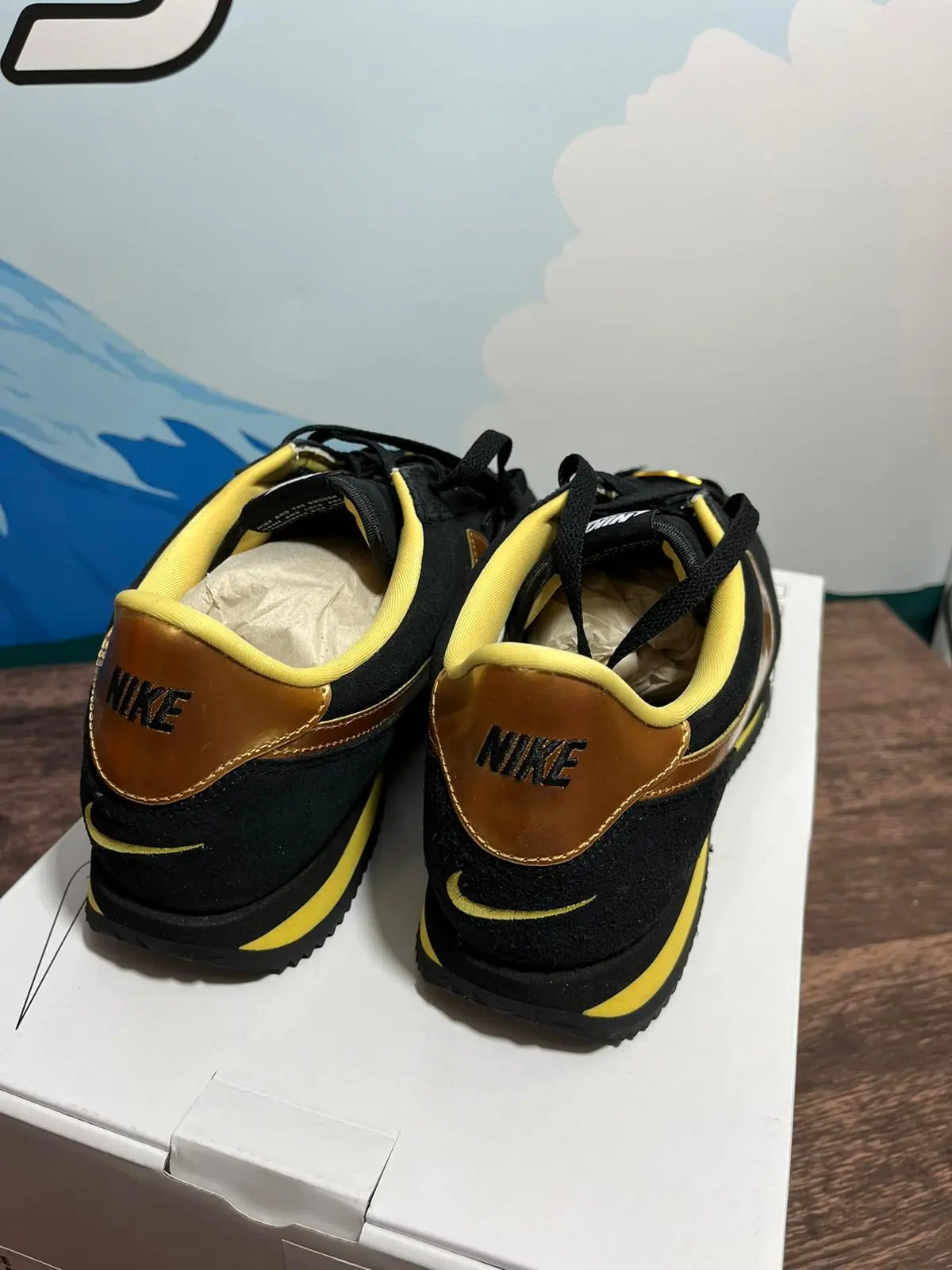 Nike Cortez By You Black And Gold NIKE